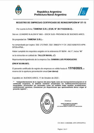 Certificado PNA